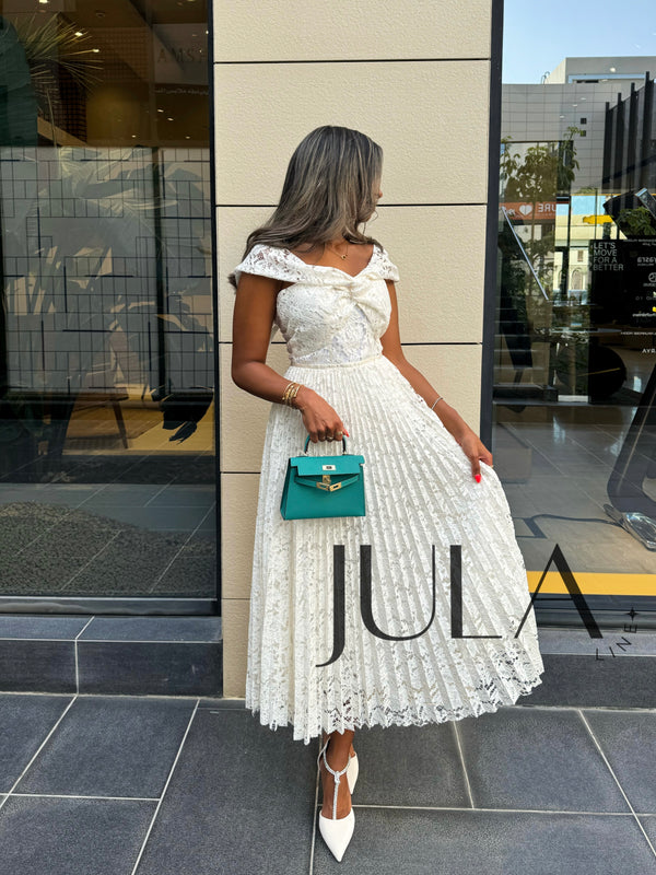 Pearla white midi dress