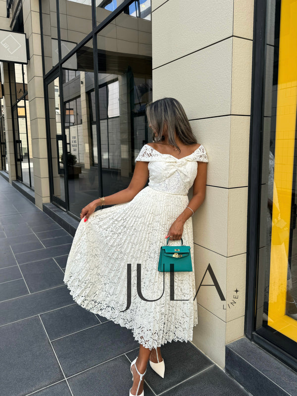 Pearla white midi dress