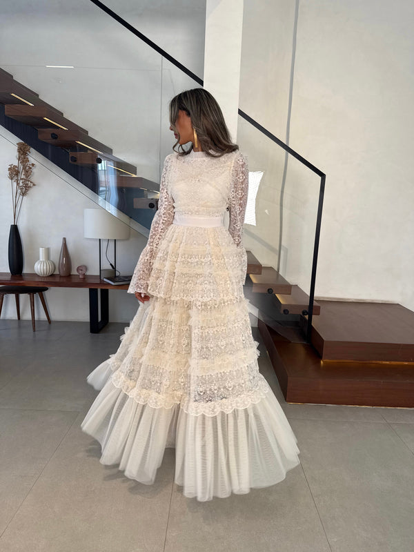 Ruffles Offwhite Maxi